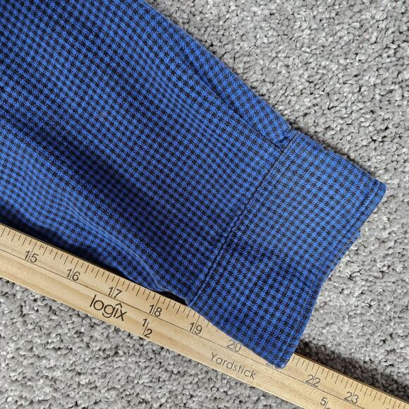 Vtg LL Bean Flannel Mens Large Blue Check Distressed Cabincore Grunge Skater - Picture 12 of 16